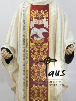 Casulla - estolón Pelícano bordado