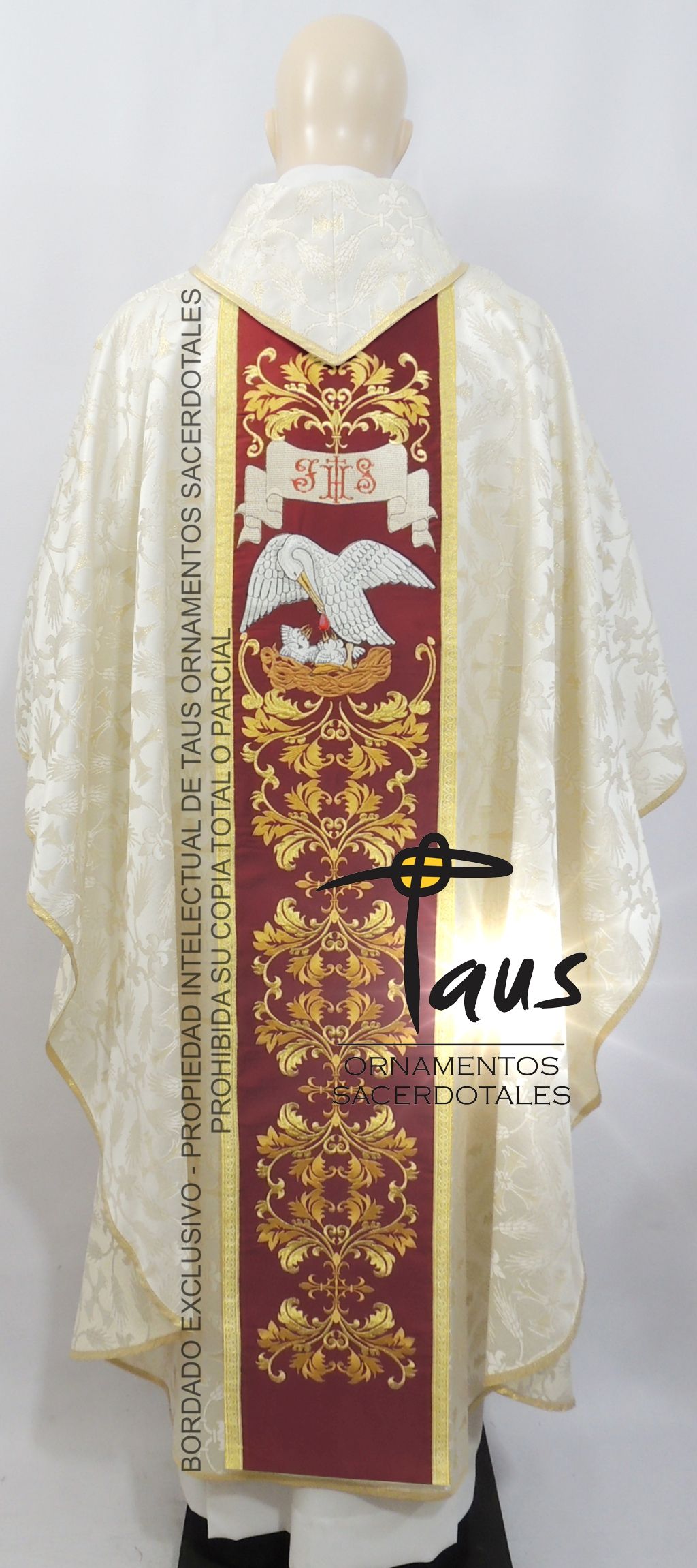 Casulla - estolón Pelícano bordado - Imagen 2