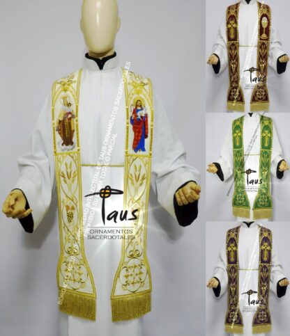 Conjunto estolas bordadas