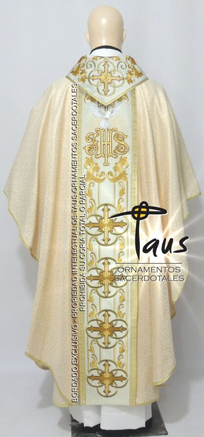 Casulla con estolón y cuello bordados - Imagen 2