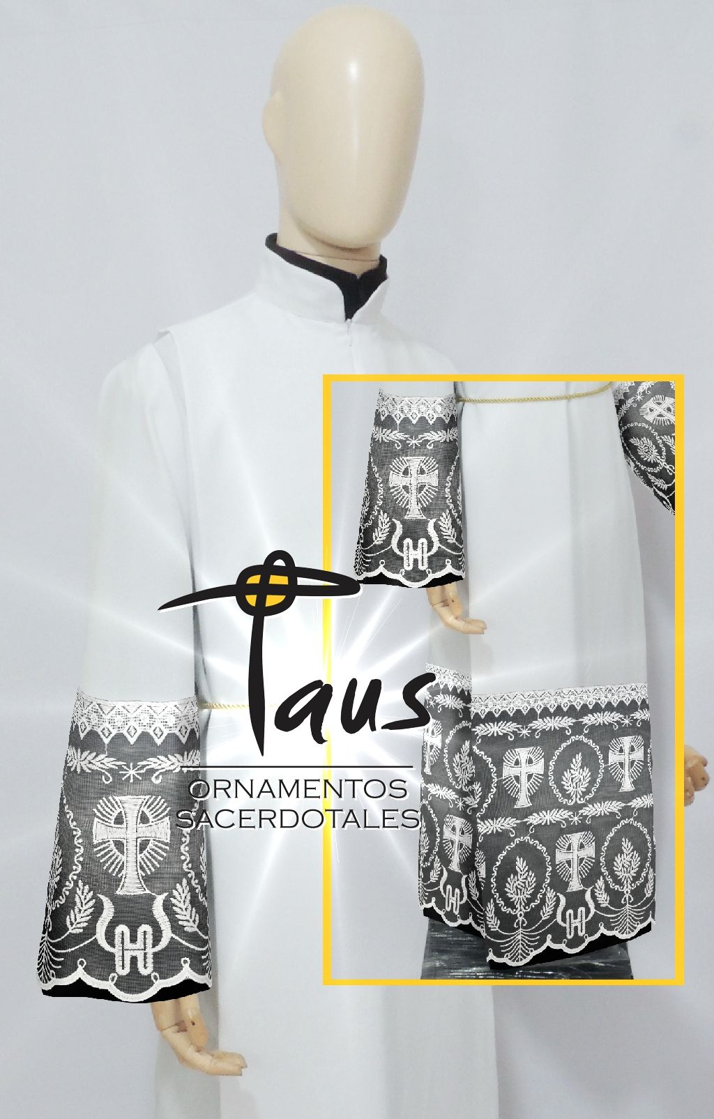 Alba con encaje litúrgico