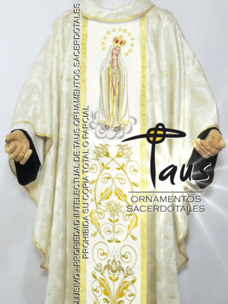 Casulla mariana - estolón Virgen de Fátima bordada