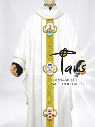 Casulla Inmaculado Corazón bordado