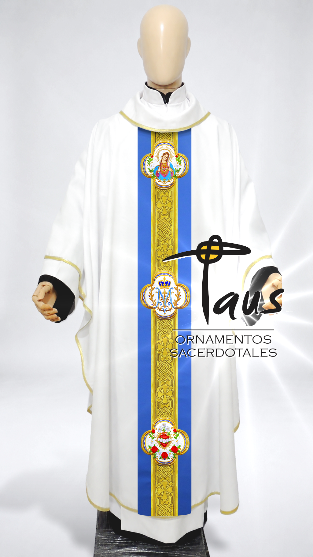 Casulla Inmaculado Corazón bordado
