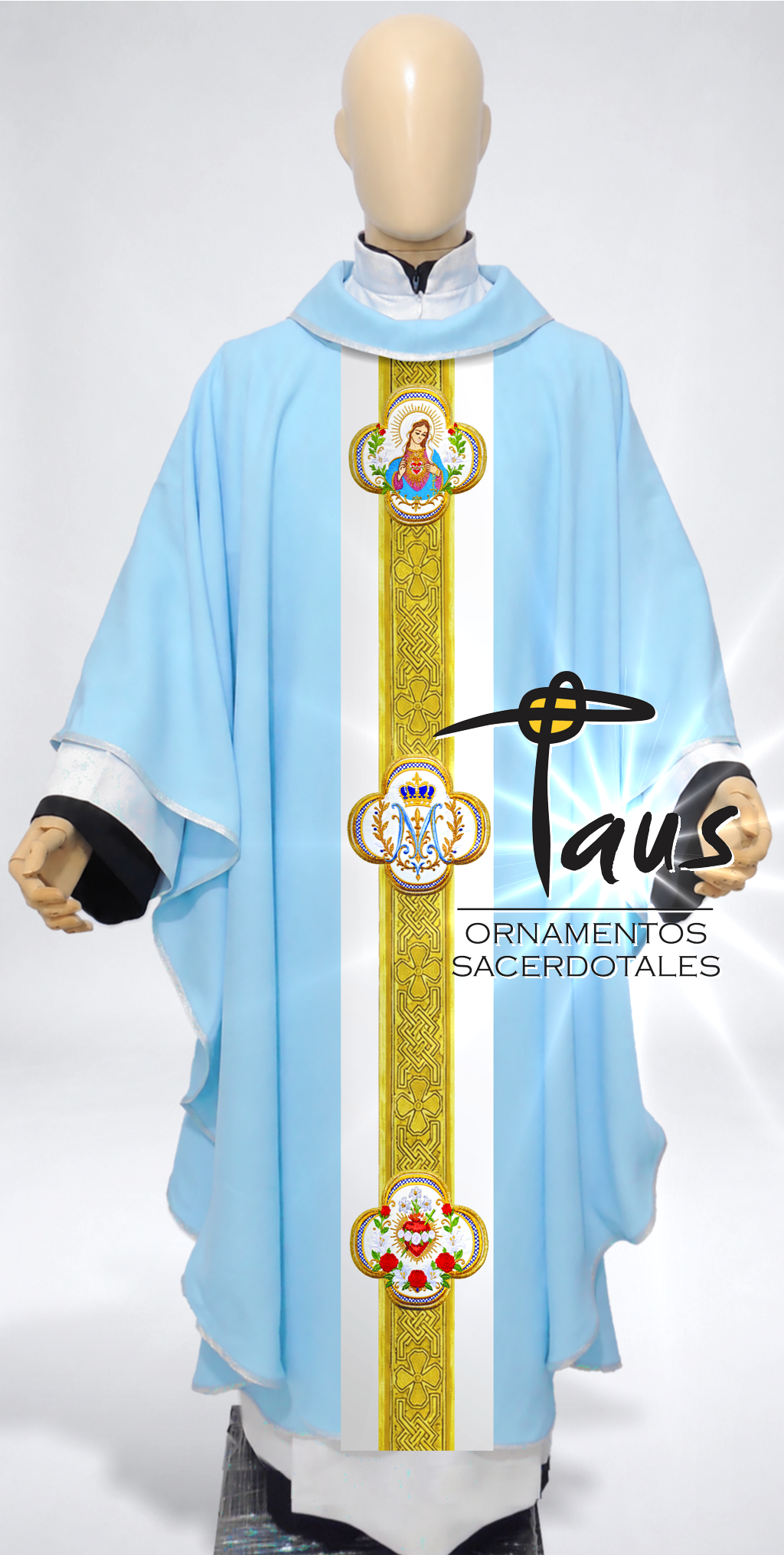 Casulla Inmaculado Corazón bordado