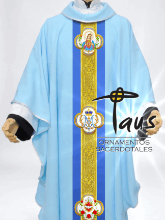 Casulla Inmaculado Corazón bordado