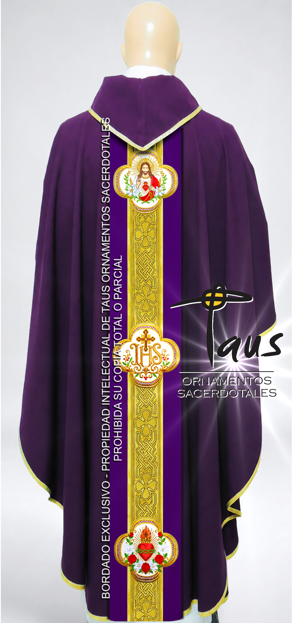 Casulla Sagrado Corazón bordado - Imagen 2