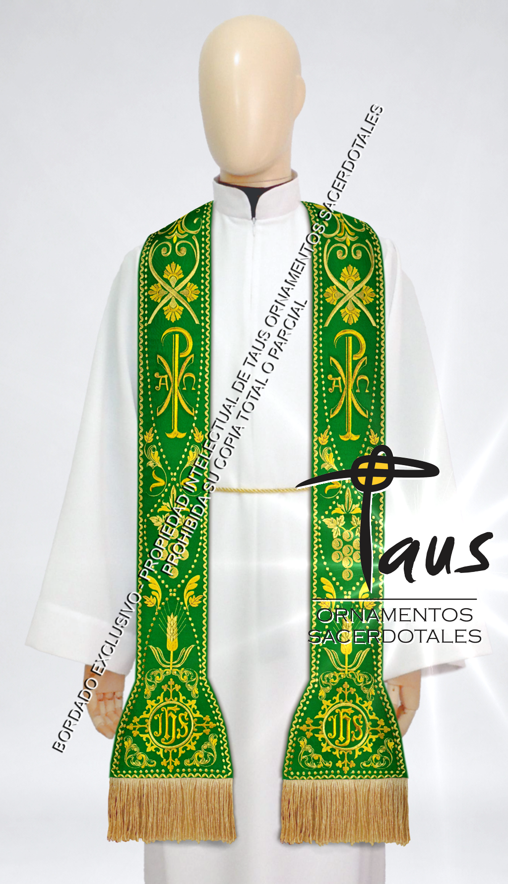 Conjunto Alba con encaje más estolas bordadas - Imagen 2