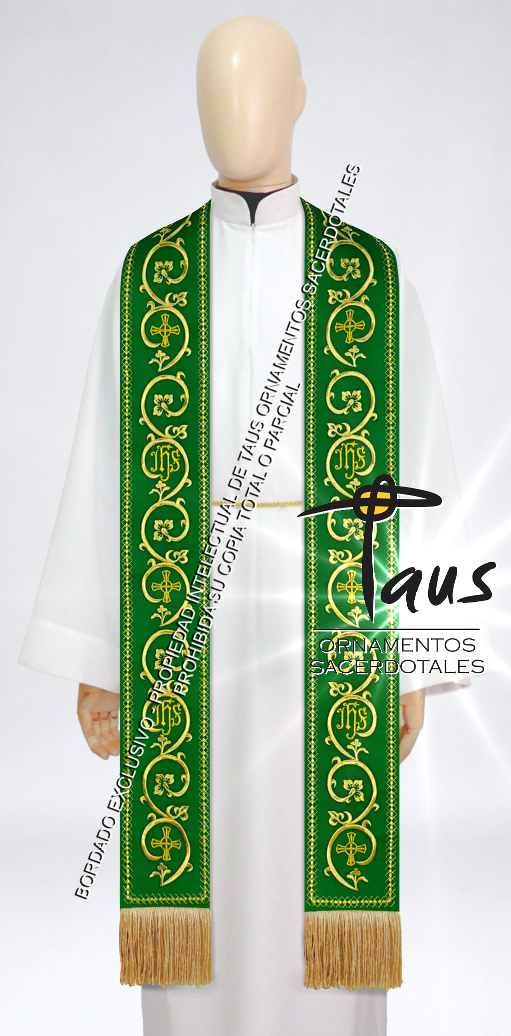 Conjunto Alba con encaje más estolas bordadas - Imagen 2