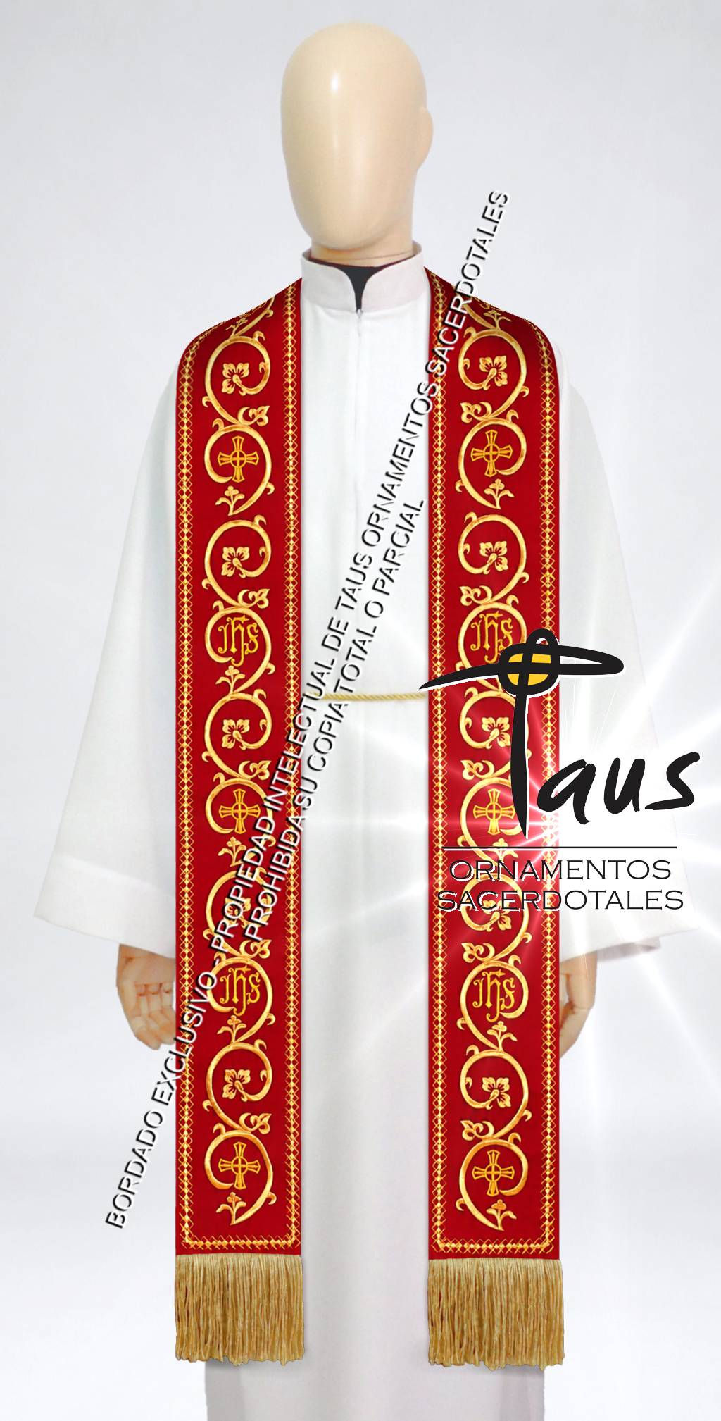 Conjunto Alba con encaje más estolas bordadas - Imagen 3