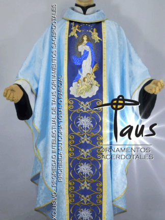 Casulla mariana - estolón Inmaculada Concepción bordado