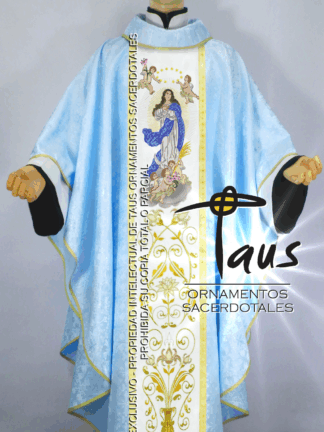 Casulla mariana - estolón Inmaculada Concepción bordado