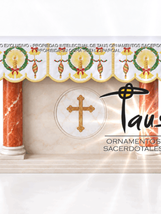 Mantel con bordados para adviento